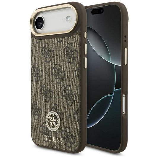 MagSafe hoesje voor Apple iPhone 17 Air, Guess, 4G Strass Logo, Bruin