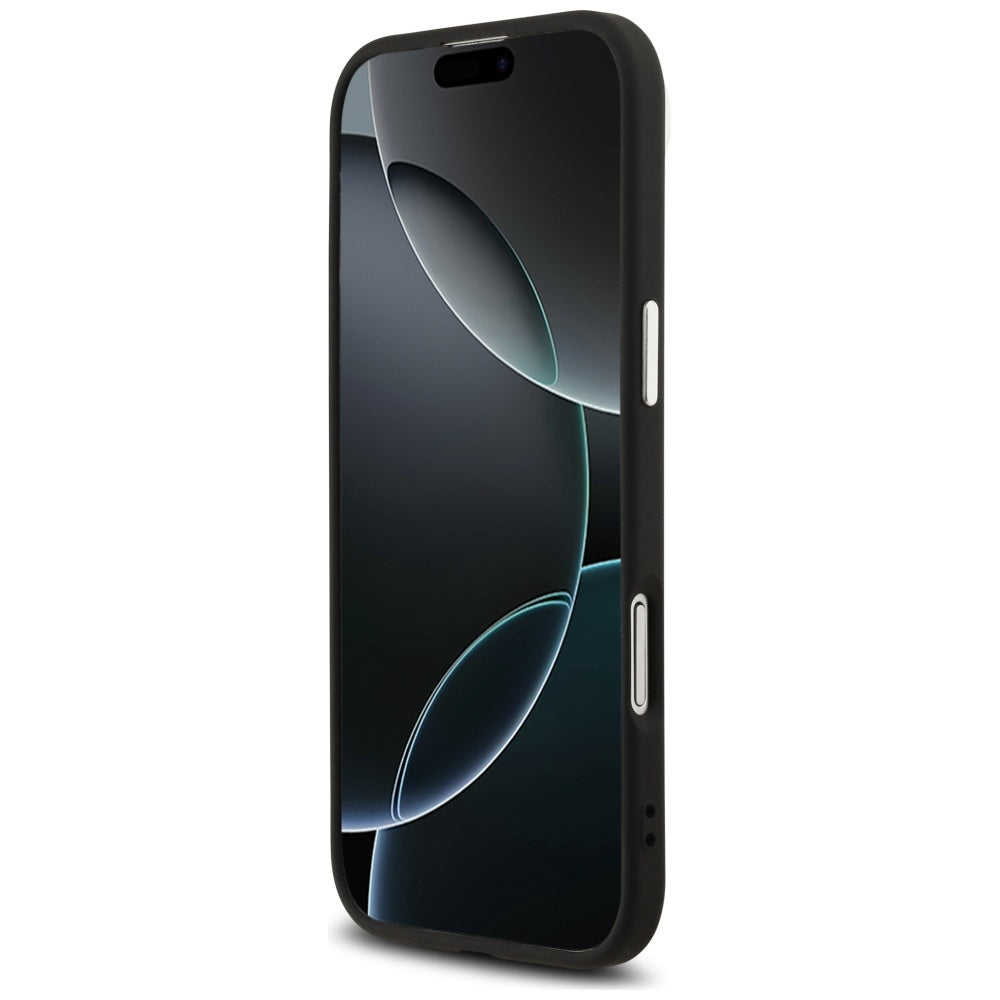 MagSafe hoesje voor Apple iPhone 17 Air, Guess, Glitter Triangle Logo, Zwart