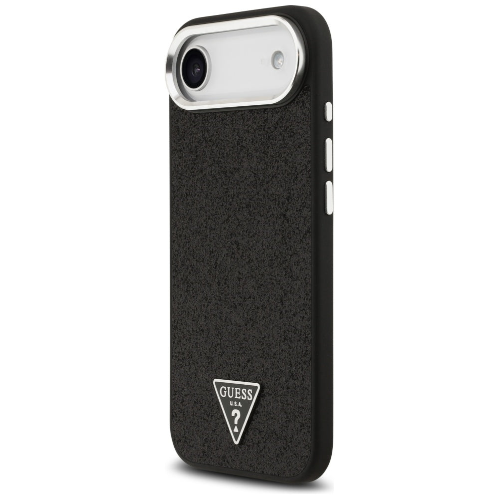 MagSafe hoesje voor Apple iPhone 17 Air, Guess, Glitter Triangle Logo, Zwart