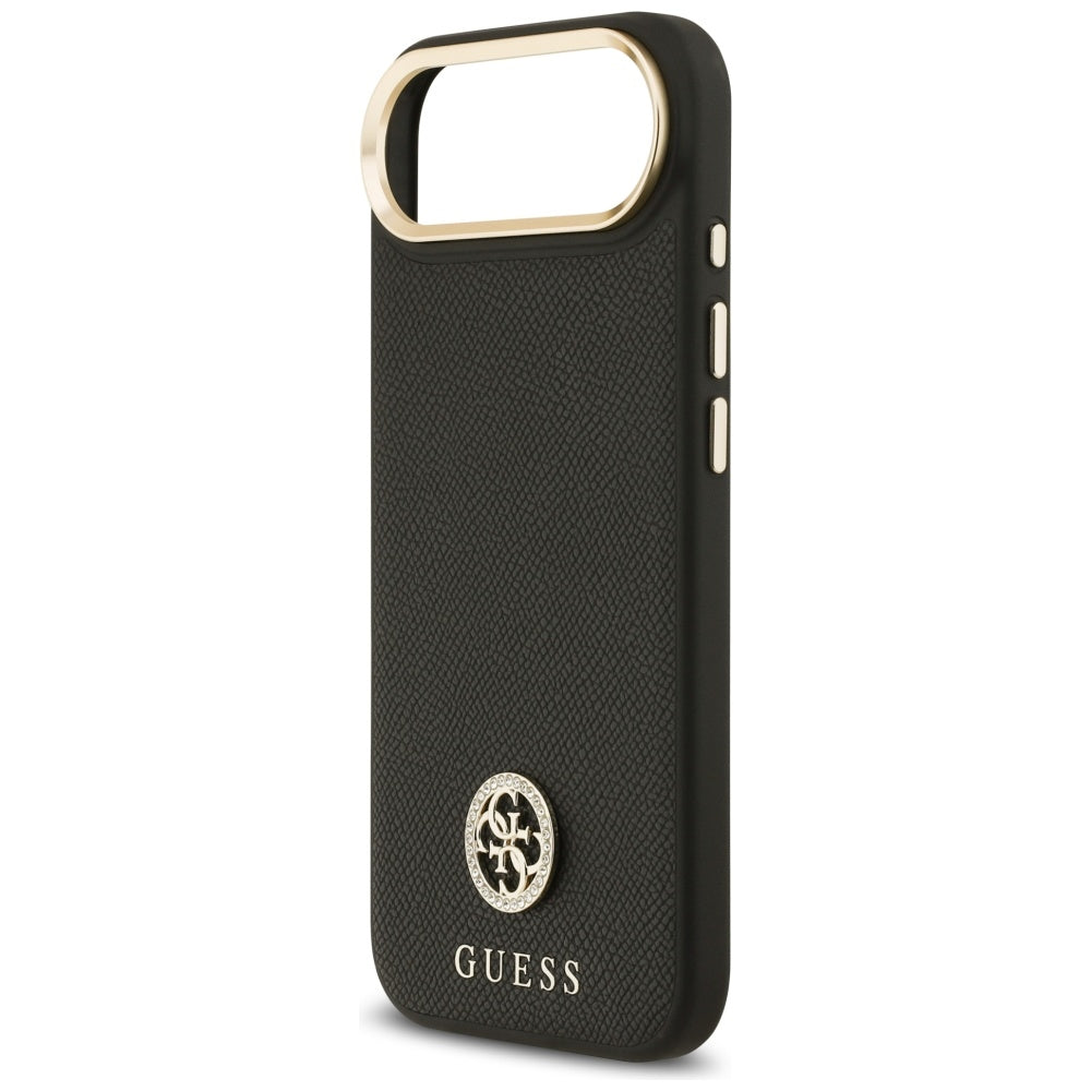 MagSafe hoes voor Apple iPhone 17 Air, Guess, Grained Strass Logo, Zwart