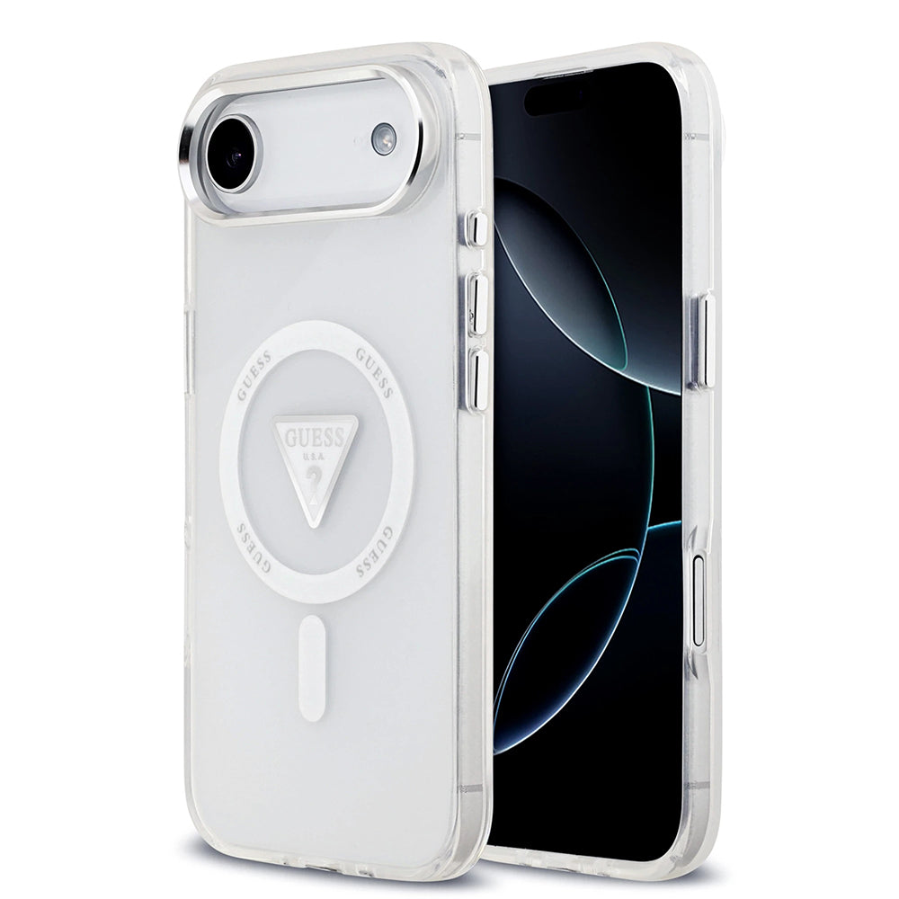 MagSafe hoesje voor Apple iPhone 17 Air, Guess, IML Gradient Triangle Logo, Transparant