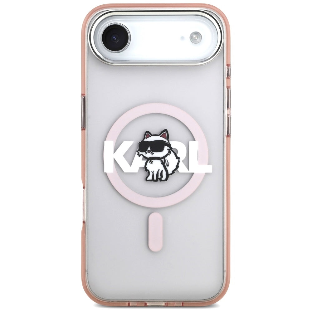 MagSafe hoesje voor Apple iPhone 17 Air, Karl Lagerfeld, IML Sketch Logo Choupette, Roze