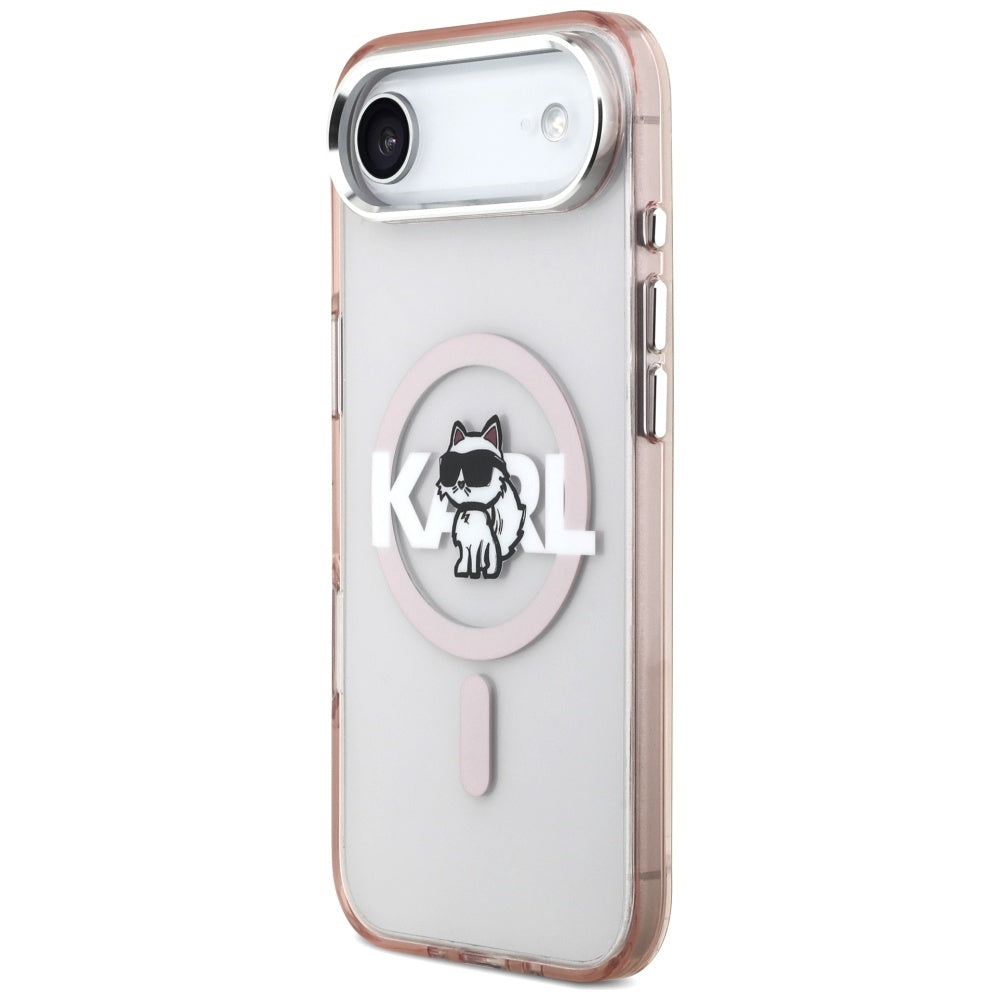 MagSafe hoesje voor Apple iPhone 17 Air, Karl Lagerfeld, IML Sketch Logo Choupette, Roze