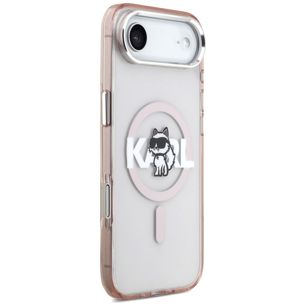 MagSafe hoesje voor Apple iPhone 17 Air, Karl Lagerfeld, IML Sketch Logo Choupette, Roze