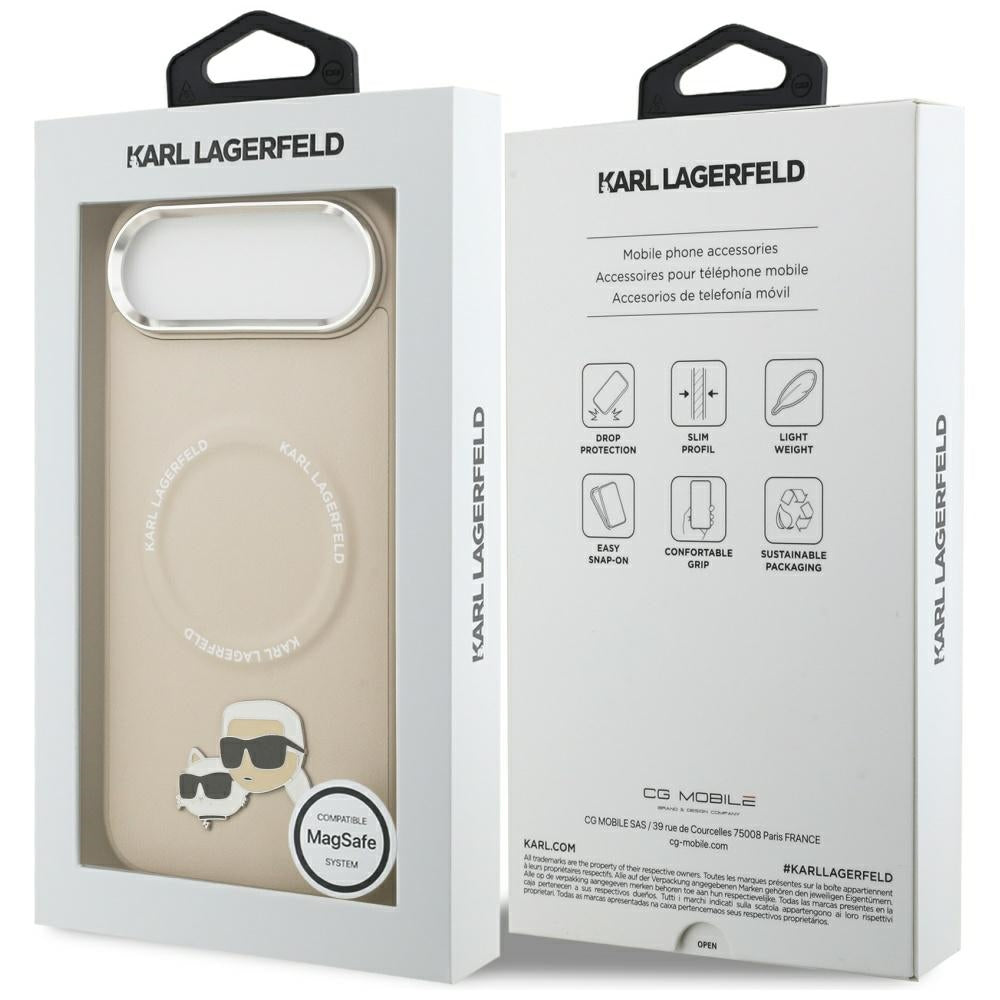 MagSafe Case for Apple iPhone 17 Air, Karl Lagerfeld, Karl & Choupette Pins, Beige