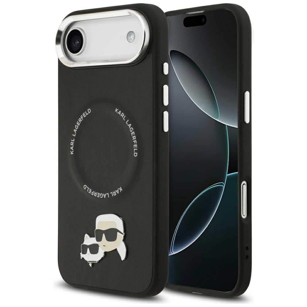 MagSafe hoes voor Apple iPhone 17 Air, Karl Lagerfeld, Karl & Choupette Pins, Zwart