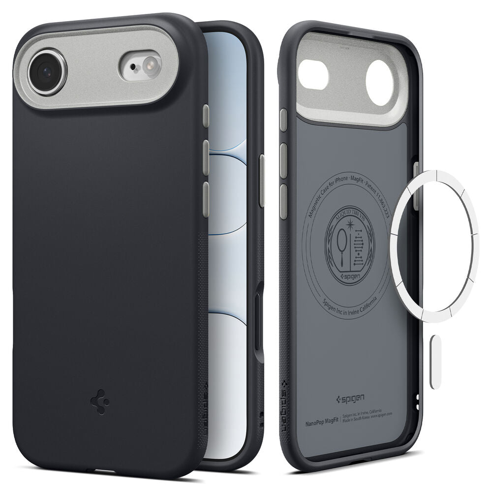 MagSafe hoesje voor Apple iPhone 17 Air, Spigen, Caseology Nano Pop, Zwart ACS10301