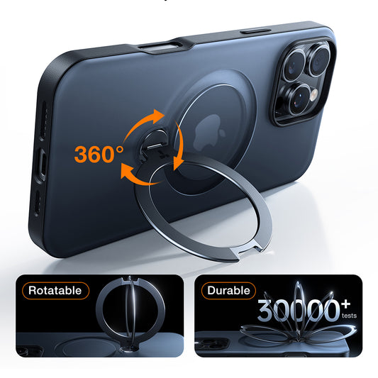 MagSafe hoes voor Apple iPhone 17 Air, Torras, Ostand Spin, Zwart