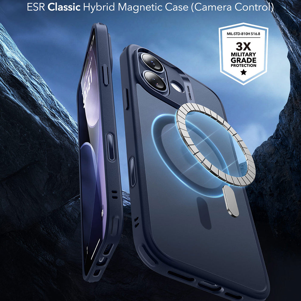 MagSafe hoesje voor Apple iPhone 17, ESR, Classic Hybrid, Satijnblauw