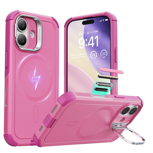 MagSafe Case for Apple iPhone 17, ESR, Cyber Armor Kickstand, Pink
