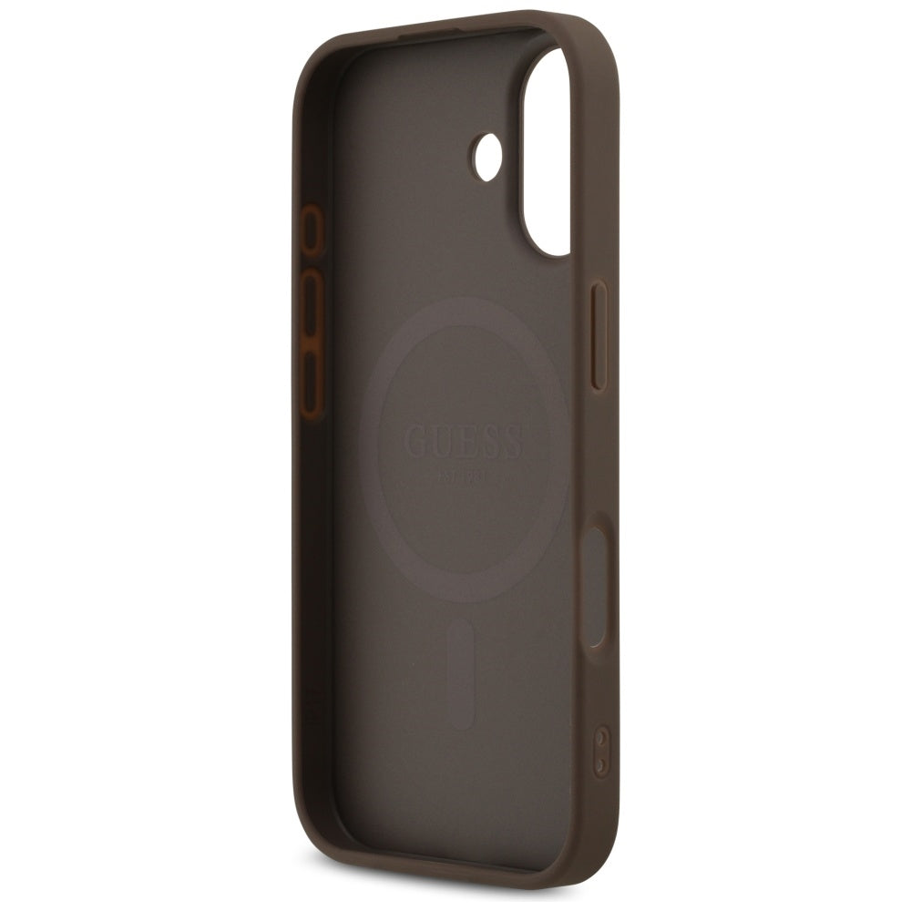 MagSafe hoesje voor Apple iPhone 17, Guess, 4G Printed Stripes, Bruin