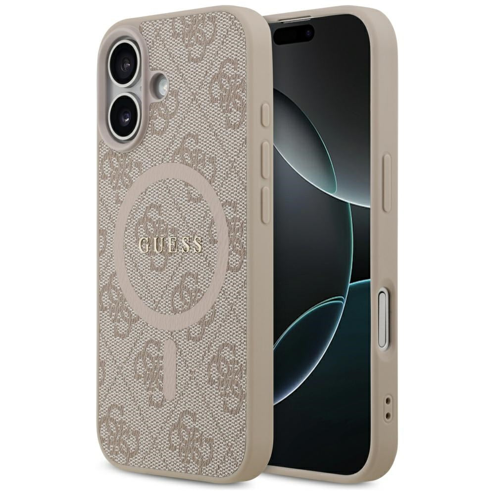 MagSafe hoesje voor Apple iPhone 17, Guess, 4G Ring Classic Logo, Roze