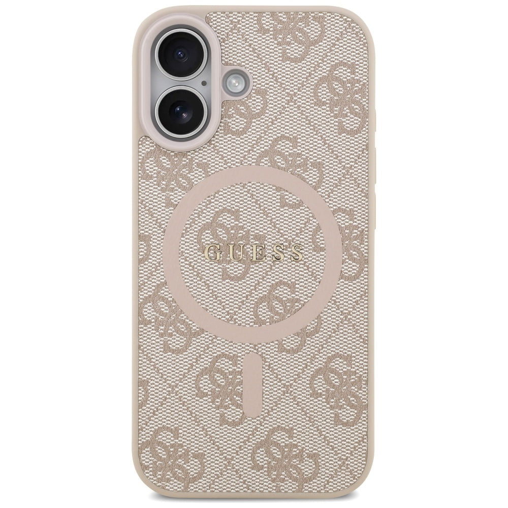 MagSafe hoesje voor Apple iPhone 17, Guess, 4G Ring Classic Logo, Roze