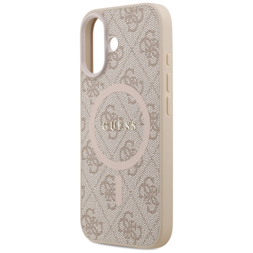 MagSafe hoesje voor Apple iPhone 17, Guess, 4G Ring Classic Logo, Roze