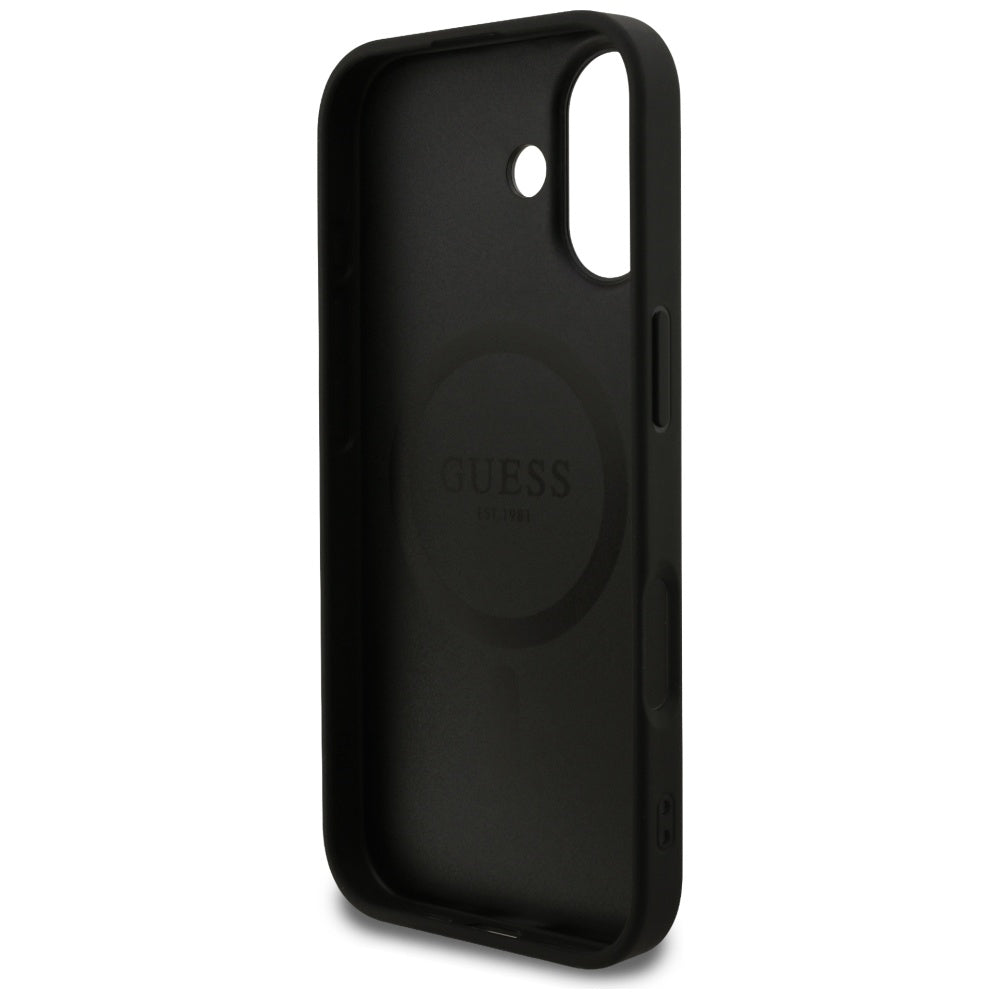 MagSafe hoesje voor Apple iPhone 17, Guess, 4G Small en Classic Logo, Zwart