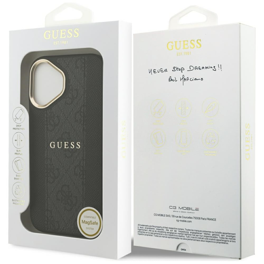 MagSafe hoesje voor Apple iPhone 17, Guess, 4G Stripe, Zwart