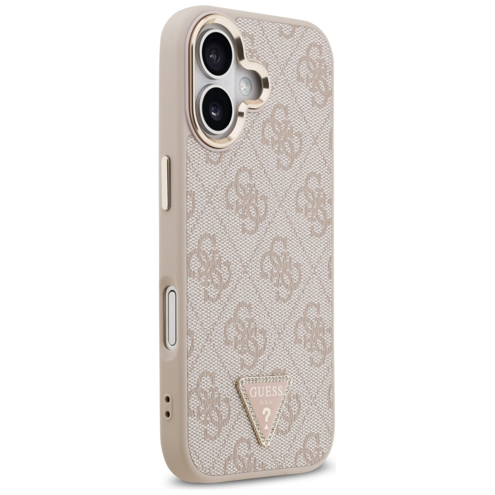 MagSafe hoesje voor Apple iPhone 17, Guess, 4G Triangle Logo, Goudroze