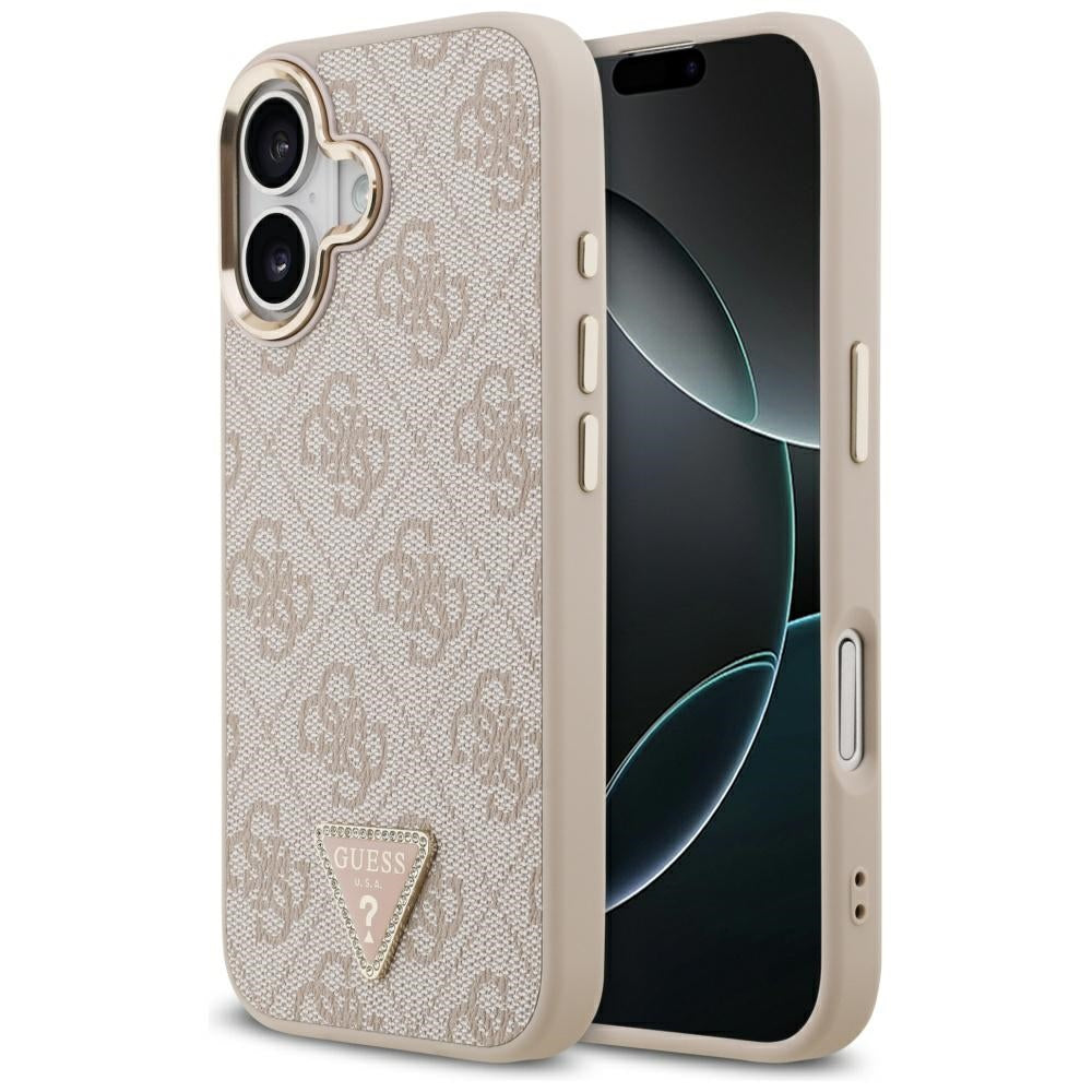 MagSafe hoesje voor Apple iPhone 17, Guess, 4G Triangle Logo, Goudroze