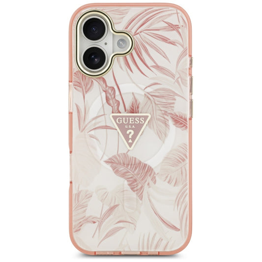 MagSafe hoesje voor Apple iPhone 17, Guess, Jungle Tonal Triangle, Roze