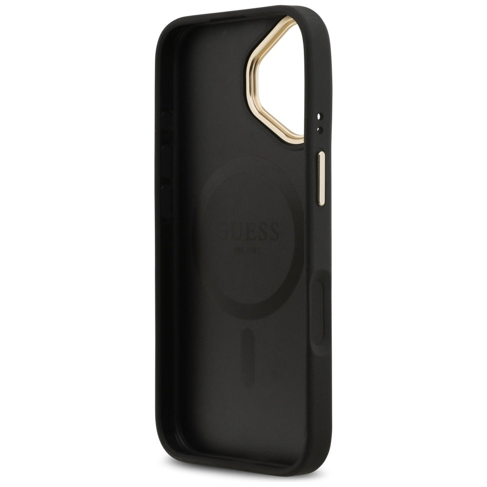 MagSafe hoesje voor Apple iPhone 17, Guess, Peony Hot Stamp, Zwart