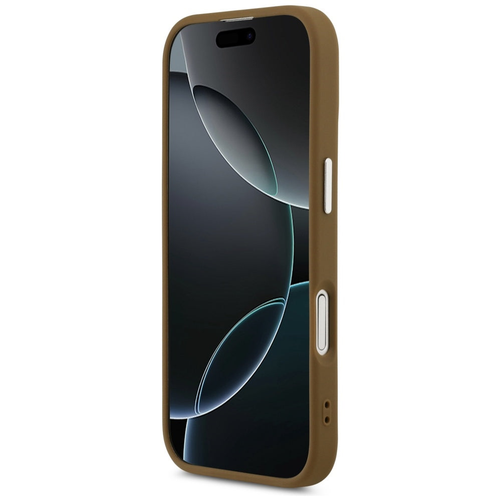 MagSafe hoesje voor Apple iPhone 17, Guess, Triangle Logo, Zilverbruin