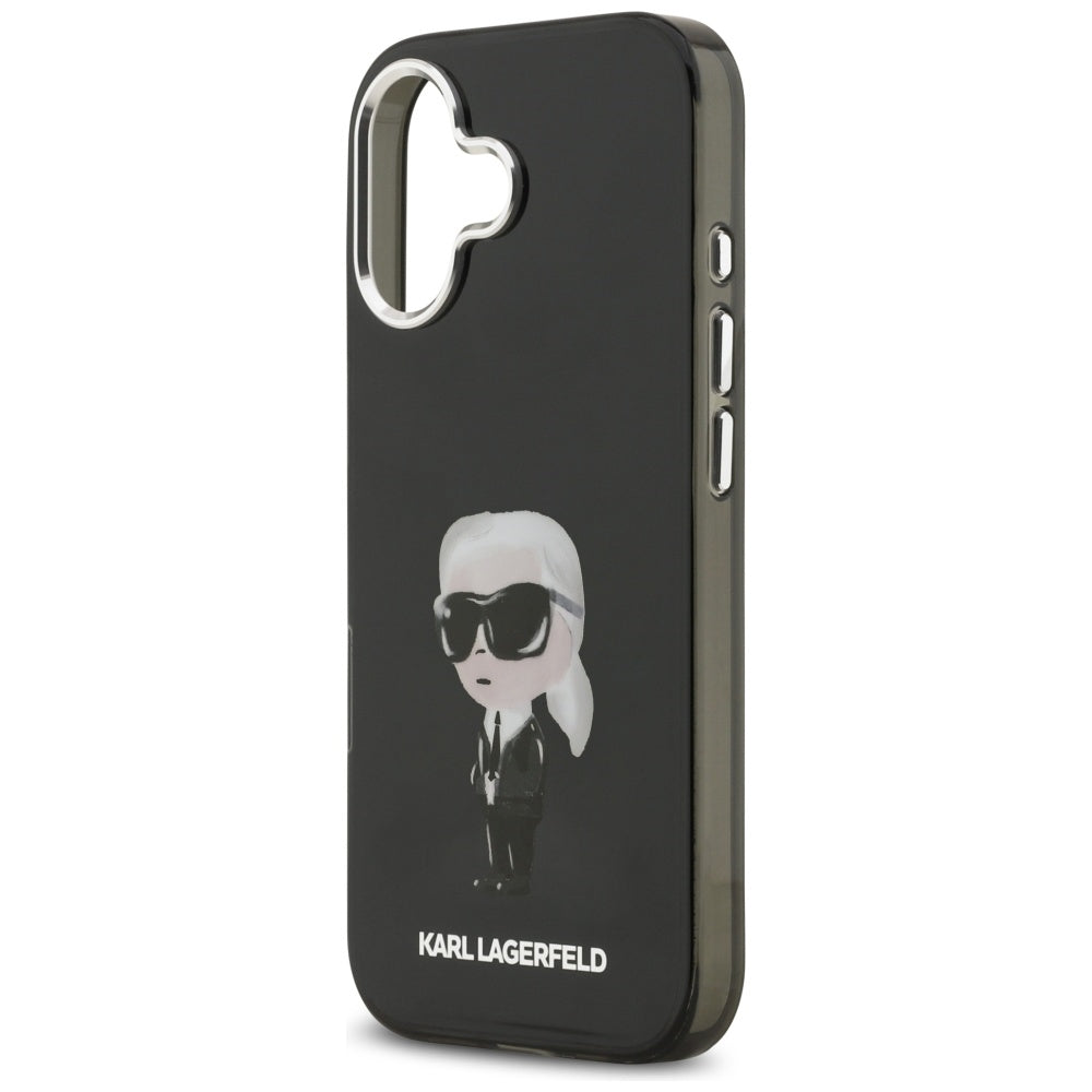 MagSafe hoes voor Apple iPhone 17, Karl Lagerfeld, IML Aquarelle Karl Ikonik, Zwart