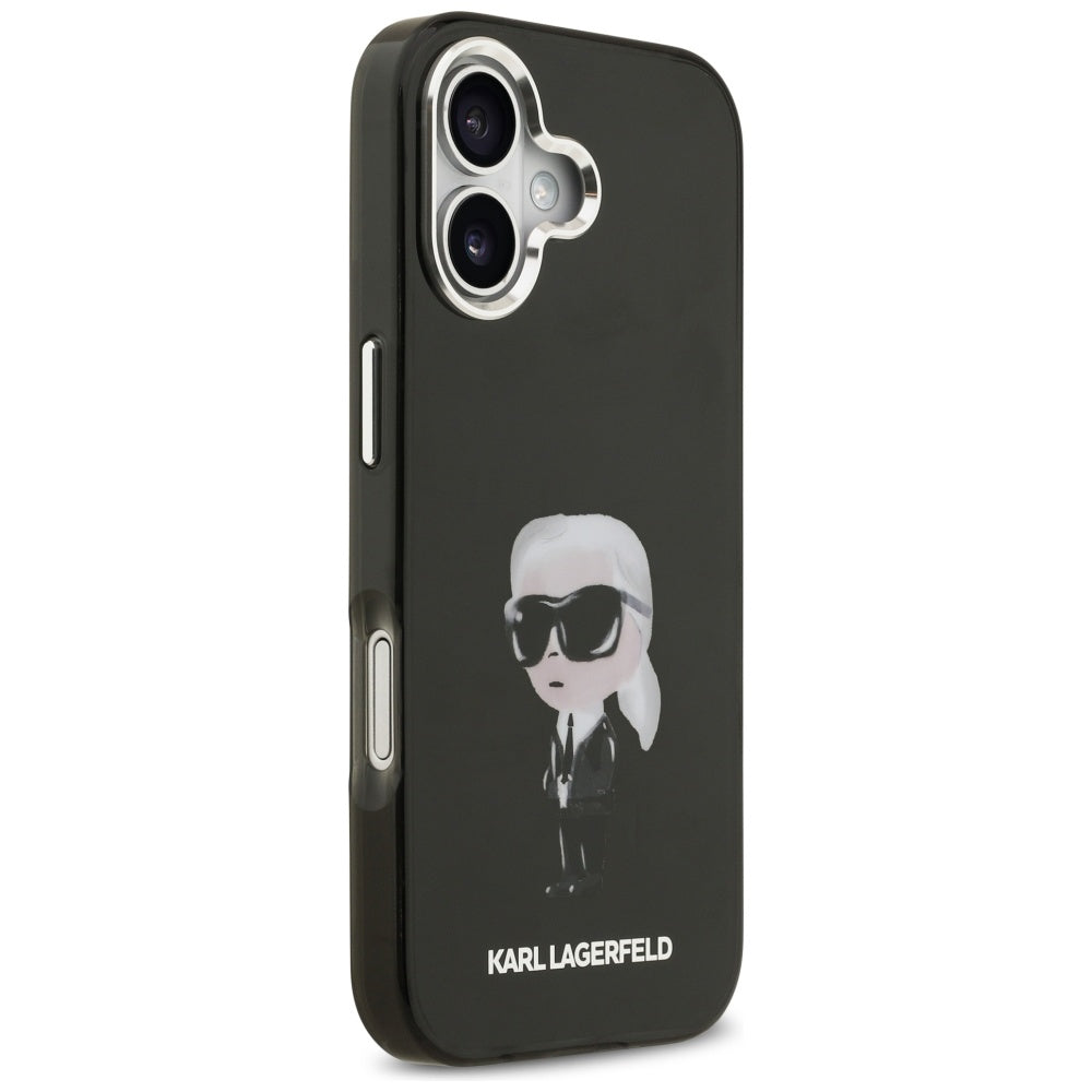 MagSafe hoes voor Apple iPhone 17, Karl Lagerfeld, IML Aquarelle Karl Ikonik, Zwart