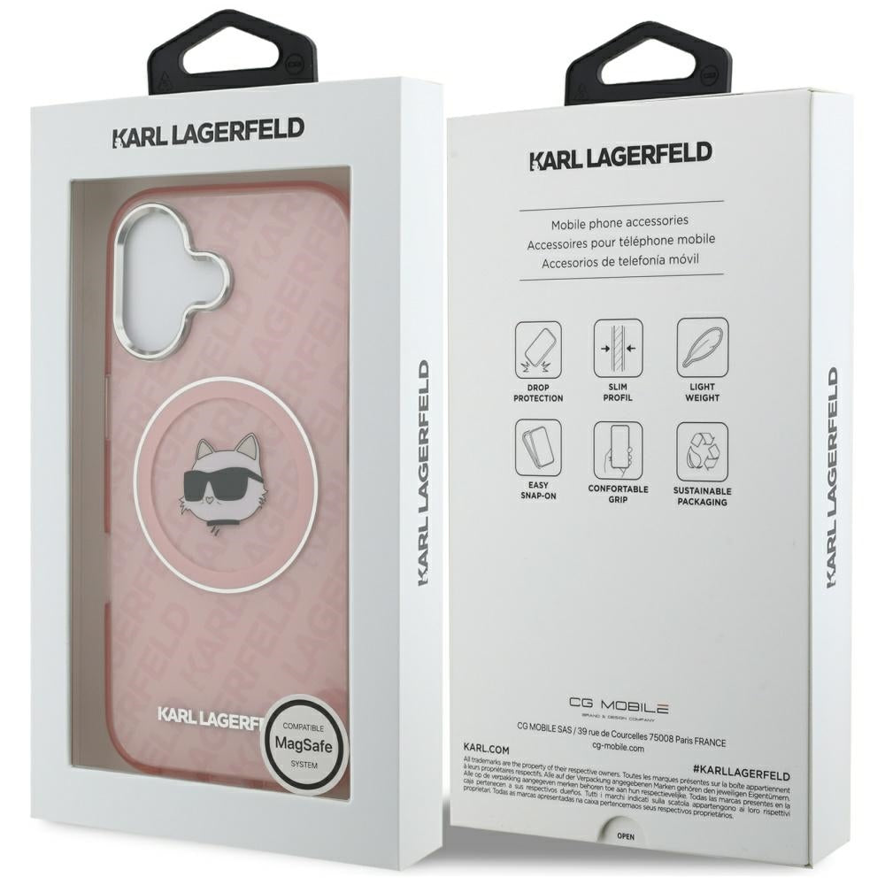 MagSafe hoesje voor Apple iPhone 17, Karl Lagerfeld, IML Choupette's Head, Roze