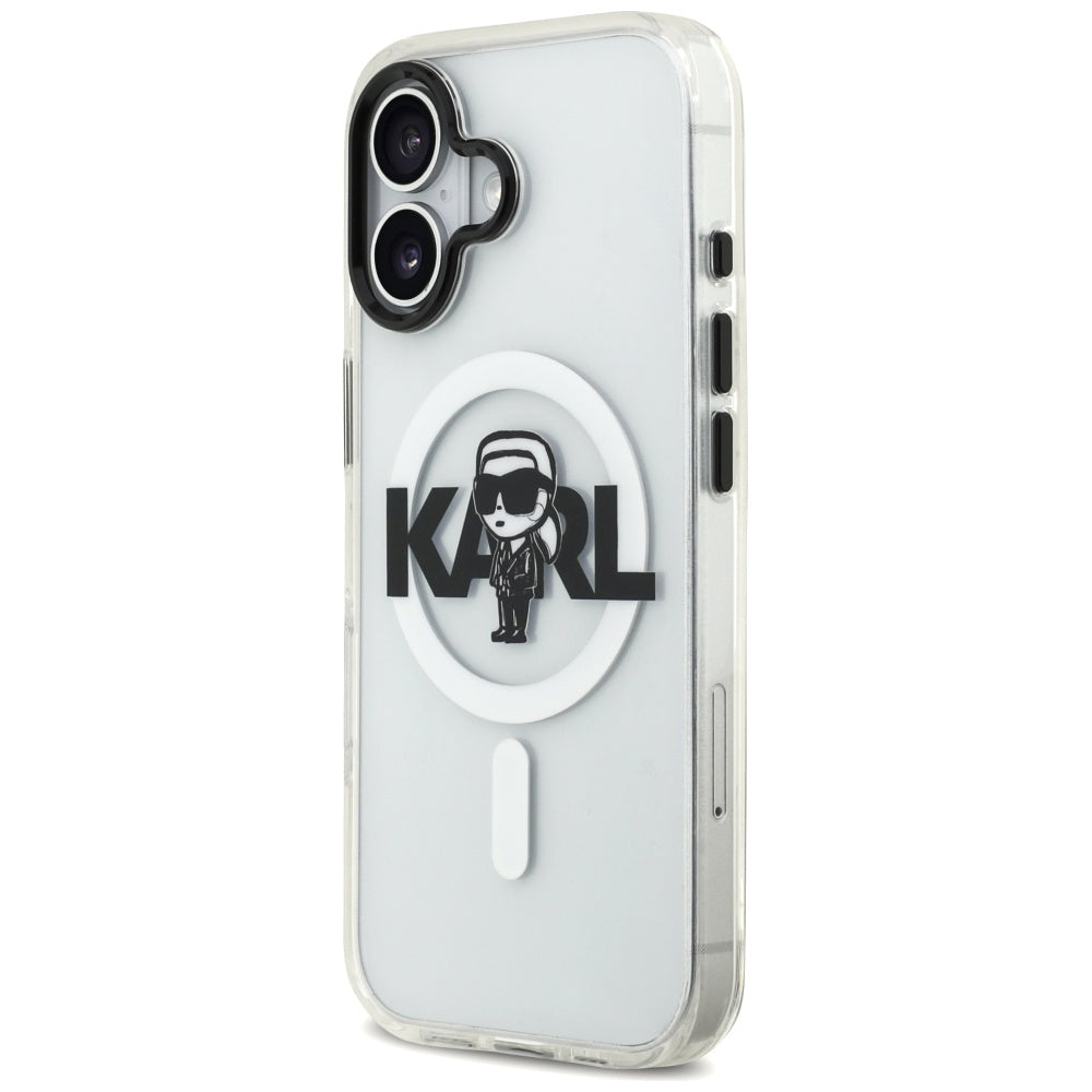 MagSafe hoesje voor Apple iPhone 17, Karl Lagerfeld, IML Sketch Logo Karl, Transparant
