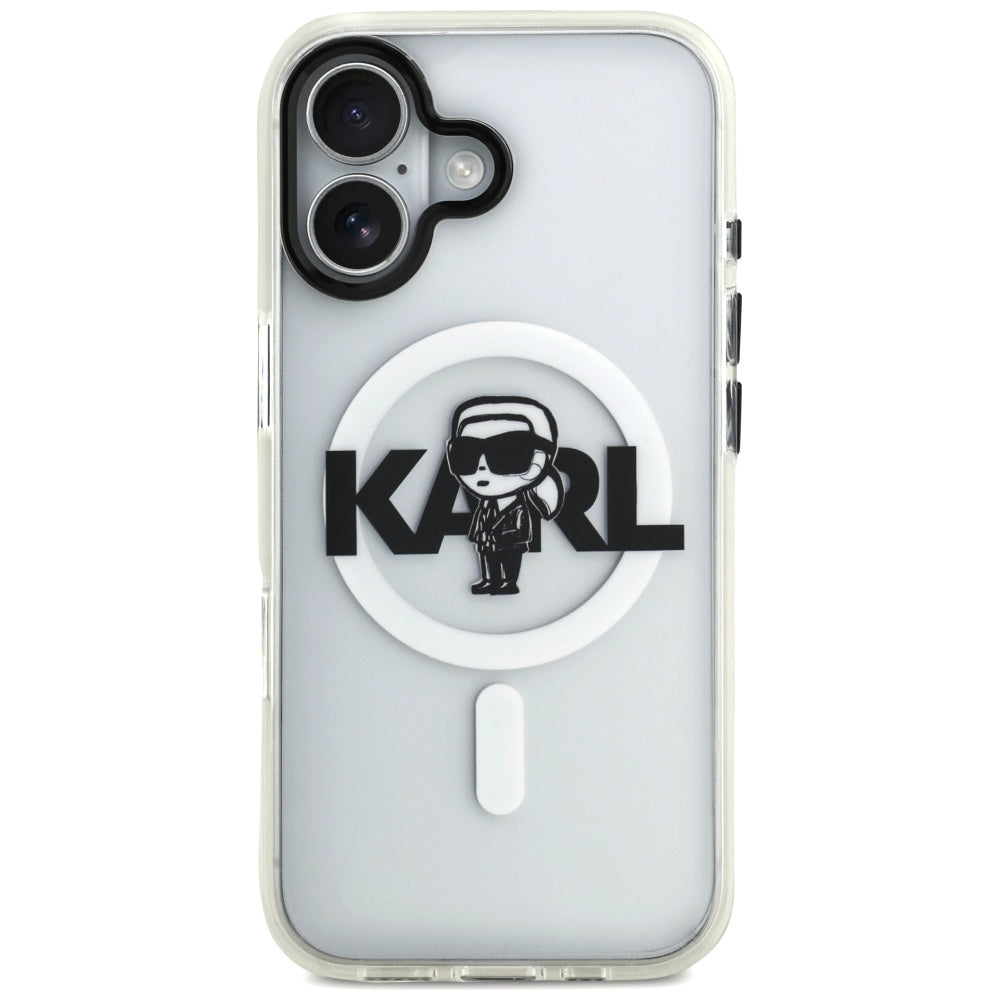 MagSafe hoesje voor Apple iPhone 17, Karl Lagerfeld, IML Sketch Logo Karl, Transparant