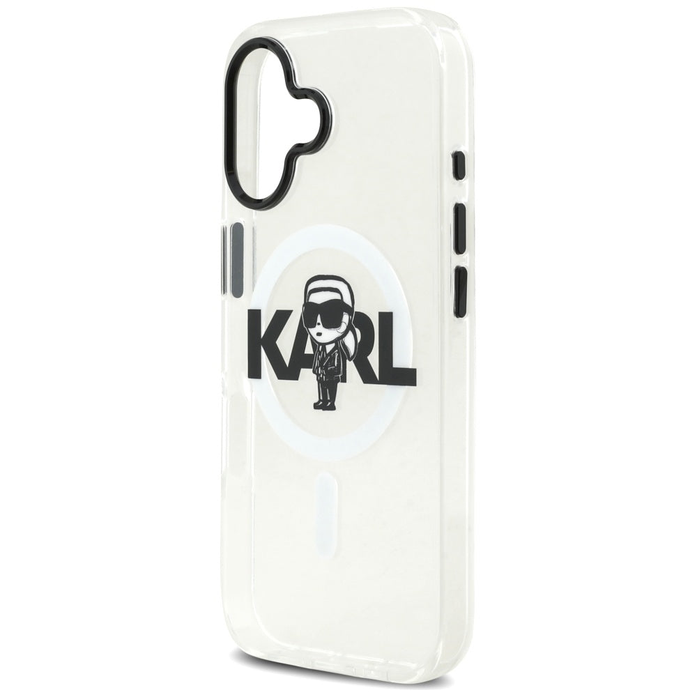 MagSafe hoesje voor Apple iPhone 17, Karl Lagerfeld, IML Sketch Logo Karl, Transparant