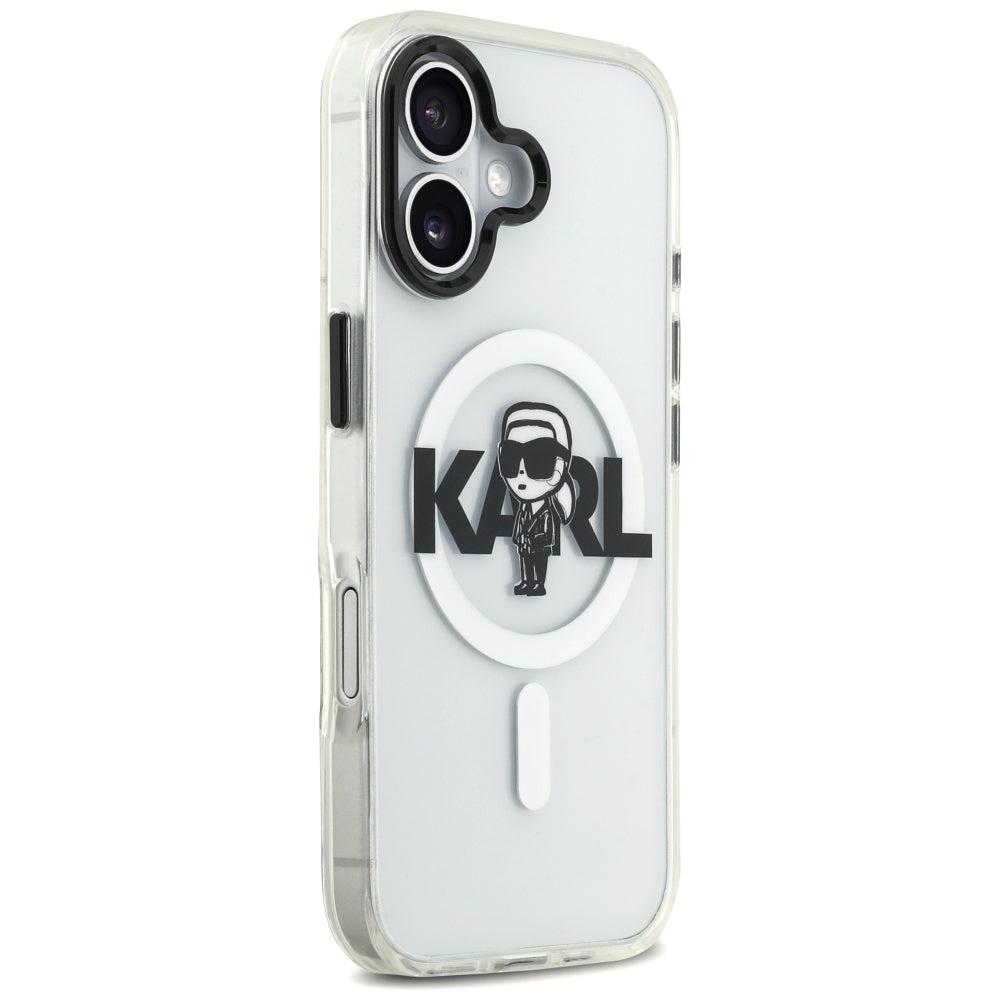MagSafe hoesje voor Apple iPhone 17, Karl Lagerfeld, IML Sketch Logo Karl, Transparant
