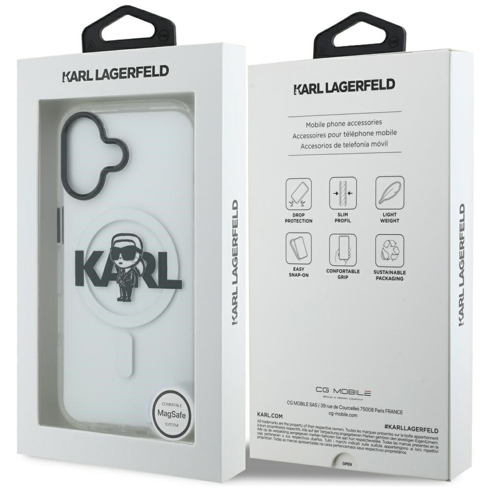 MagSafe hoesje voor Apple iPhone 17, Karl Lagerfeld, IML Sketch Logo Karl, Transparant