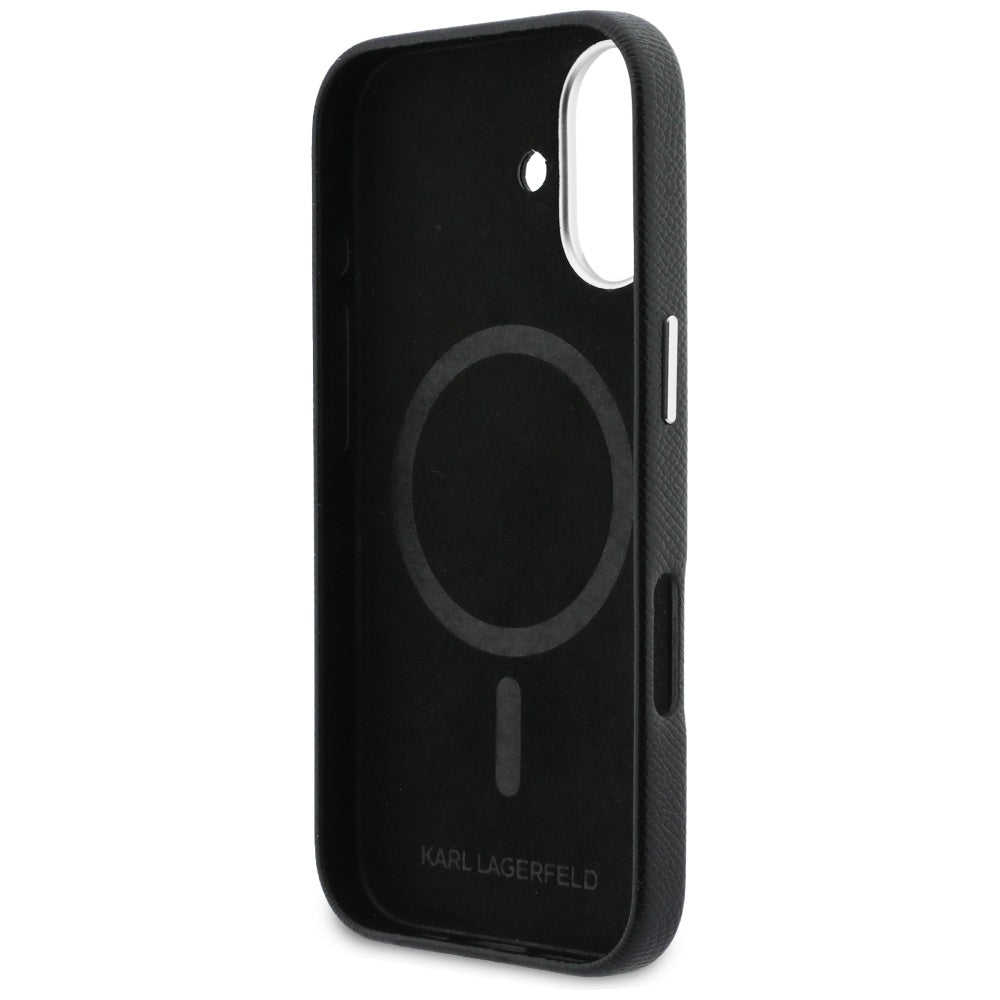 MagSafe Case for Apple iPhone 17, Karl Lagerfeld, Karl & Choupette Head's Pin, Black