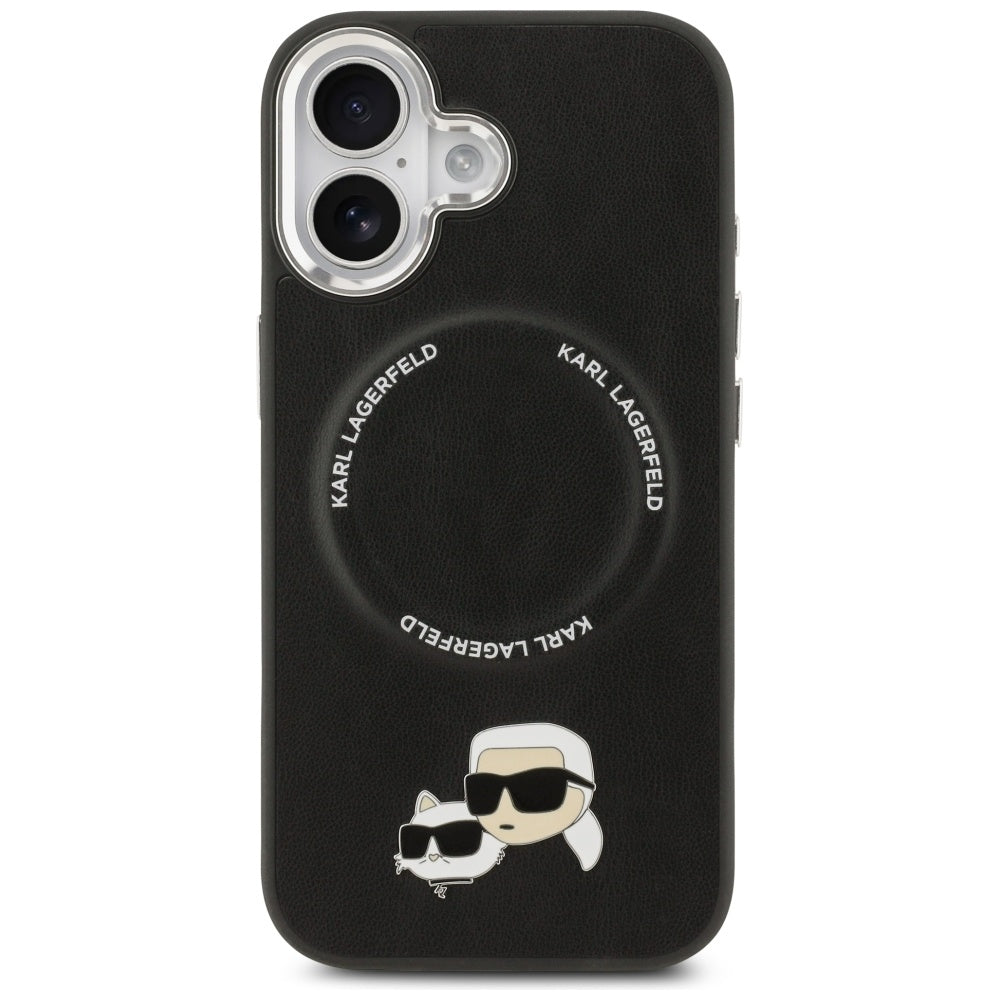 MagSafe hoes voor Apple iPhone 17, Karl Lagerfeld, Karl & Choupette Pins, Zwart