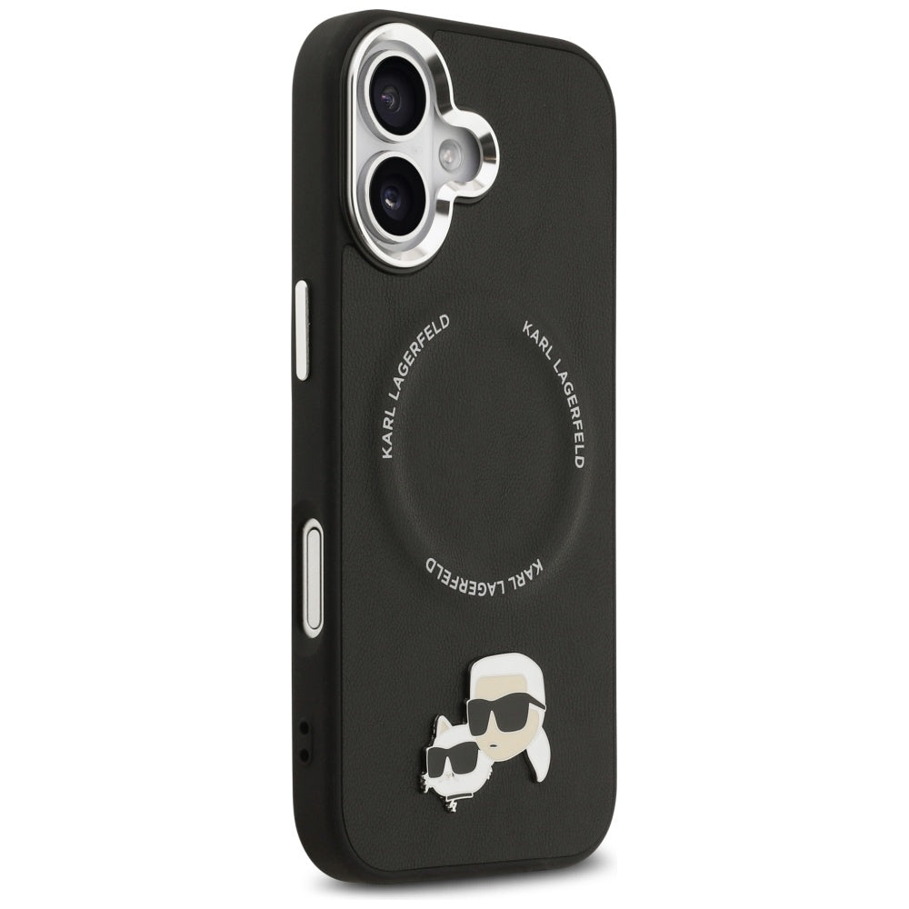 MagSafe hoes voor Apple iPhone 17, Karl Lagerfeld, Karl & Choupette Pins, Zwart