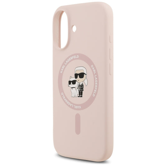 MagSafe hoesje voor Apple iPhone 17, Karl Lagerfeld, Ring Karl & Choupette, Roze
