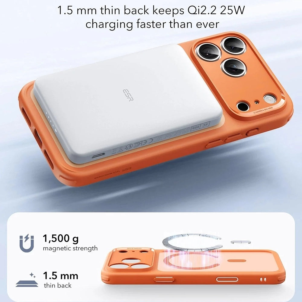 MagSafe hoes voor Apple iPhone 17 Pro, ESR, Classic Hybrid, Satijn Oranje