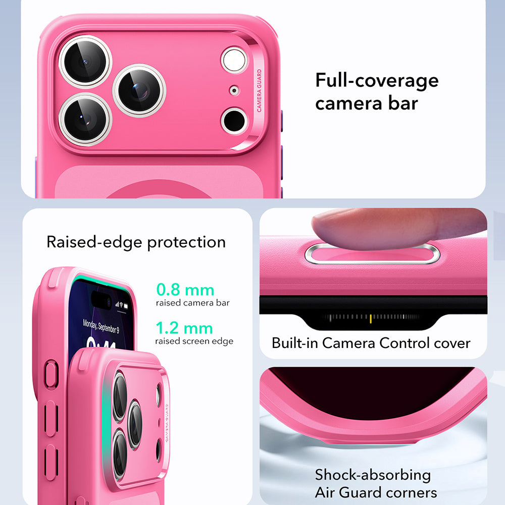 MagSafe hoesje voor Apple iPhone 17 Pro, ESR, Classic Hybrid, Satijnroze