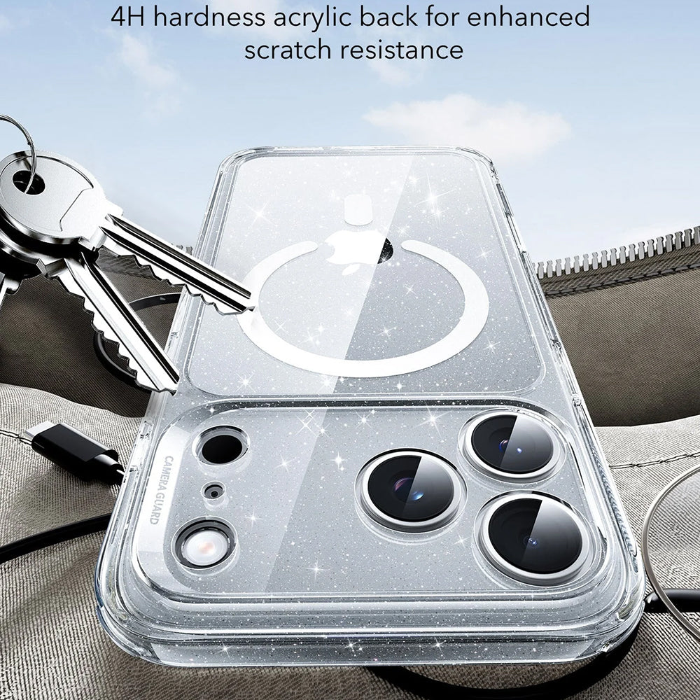 MagSafe hoes voor Apple iPhone 17 Pro, ESR, Classic Hybrid Shimmer, Transparant