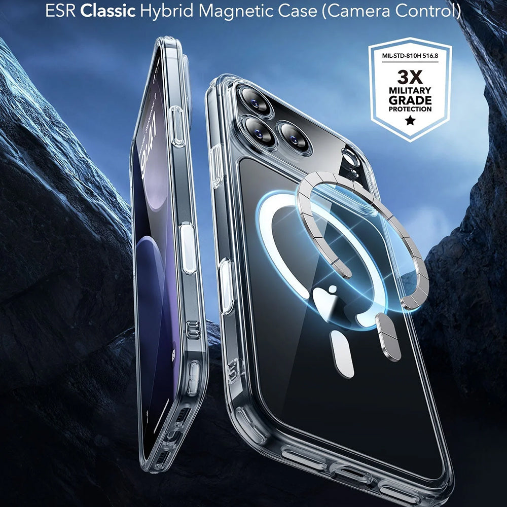 MagSafe hoes voor Apple iPhone 17 Pro, ESR, Classic Hybrid, Transparant