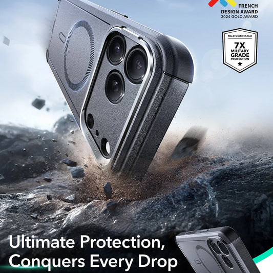 MagSafe hoes voor Apple iPhone 17 Pro, ESR, Cyber Armor Kickstand, Gri
