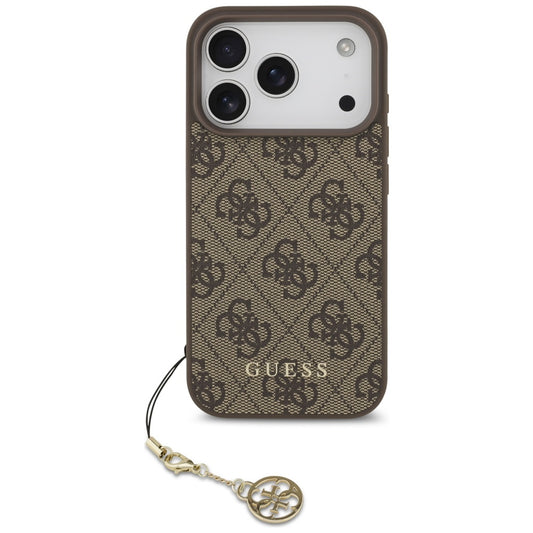 MagSafe hoesje voor Apple iPhone 17 Pro, Guess, 4G Charm Cradle, Bruin