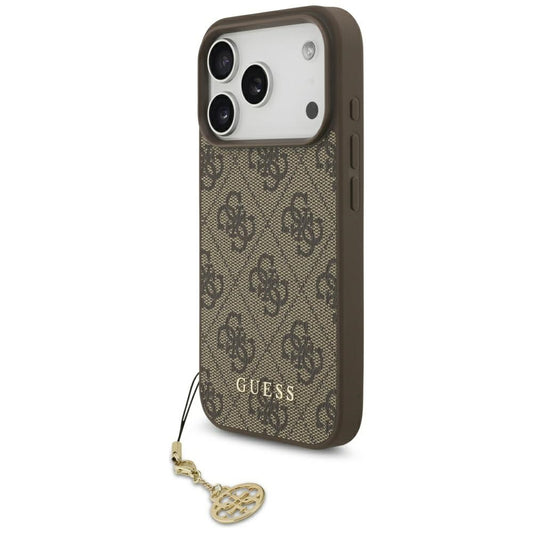 MagSafe hoesje voor Apple iPhone 17 Pro, Guess, 4G Charm Cradle, Bruin