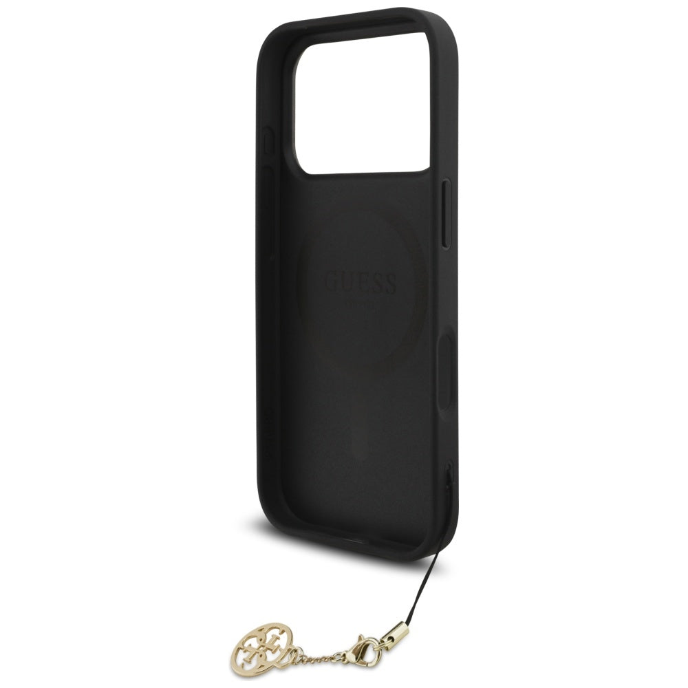 MagSafe hoesje voor Apple iPhone 17 Pro, Guess, 4G Charm Cradle, Zwart