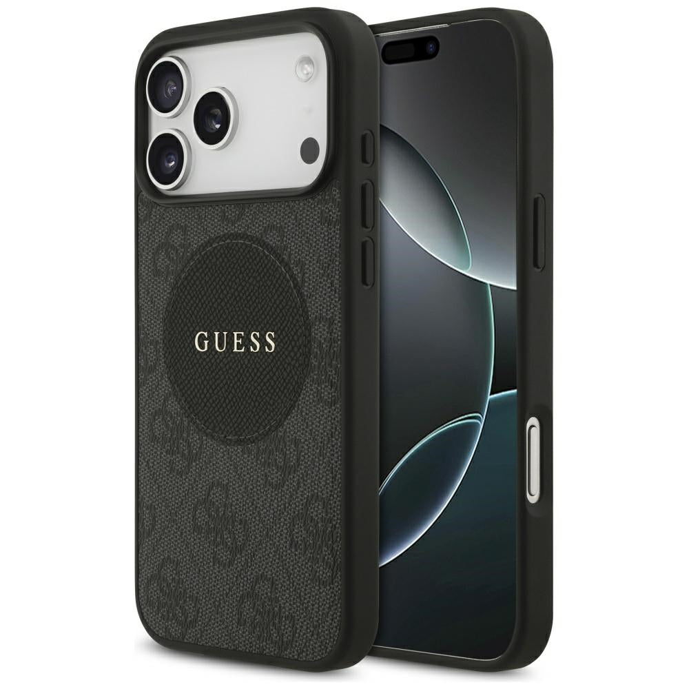MagSafe hoesje voor Apple iPhone 17 Pro, Guess, 4G Circle Classic Logo, Zwart