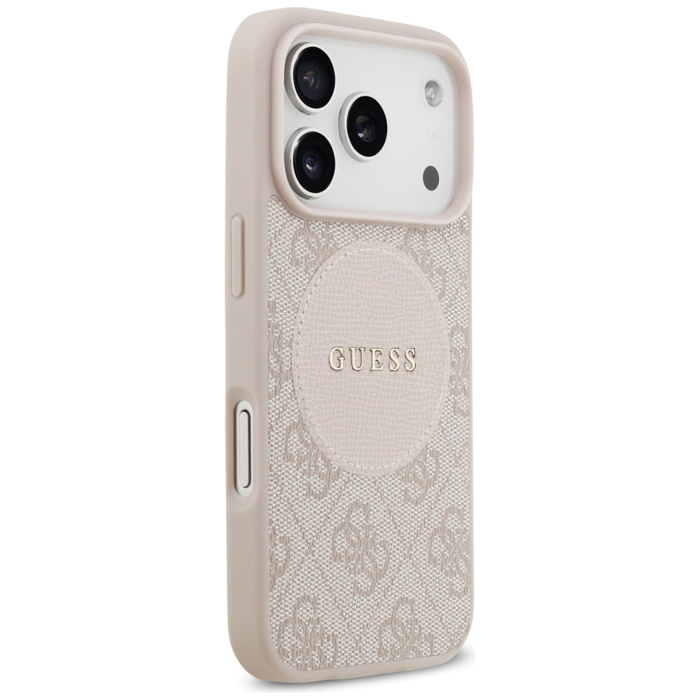 MagSafe hoesje voor Apple iPhone 17 Pro, Guess, 4G Circle Classic Logo, Roze