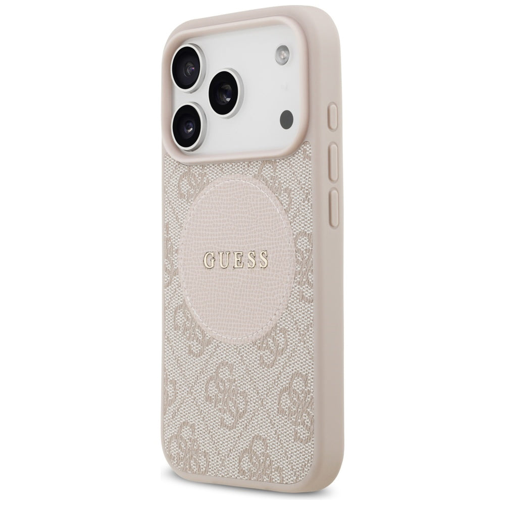 MagSafe hoesje voor Apple iPhone 17 Pro, Guess, 4G Circle Classic Logo, Roze