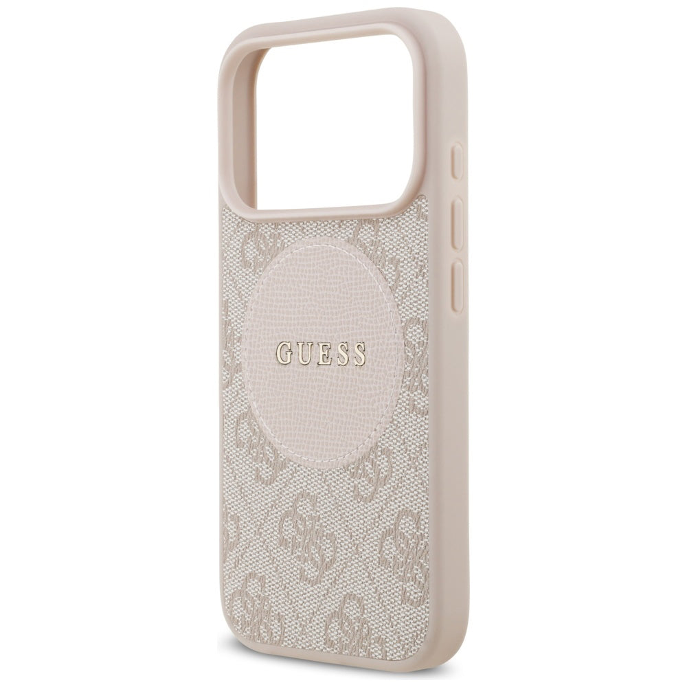 MagSafe hoesje voor Apple iPhone 17 Pro, Guess, 4G Circle Classic Logo, Roze