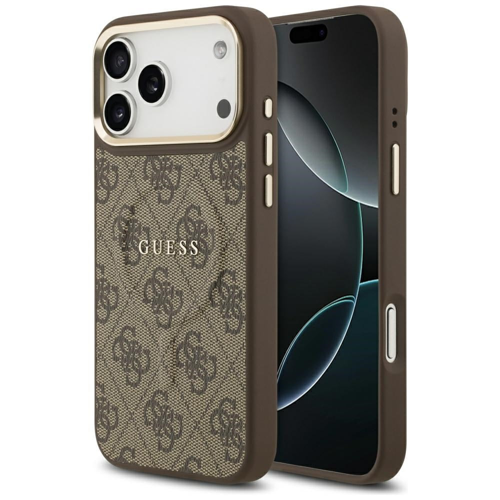 MagSafe hoesje voor Apple iPhone 17 Pro, Guess, 4G Classic, Bruin